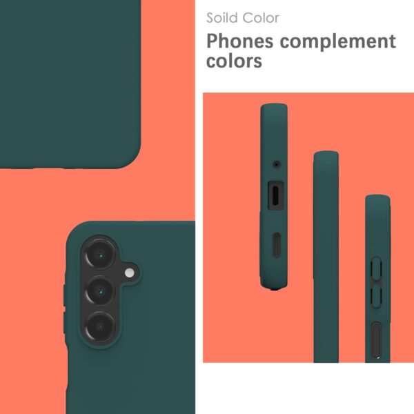YATWIN Dark Green Silicone Shockproof Case for Samsung Galaxy A16 5G - Image 4