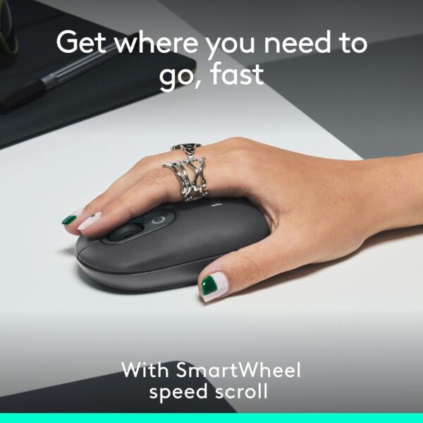 Logitech POP Mouse Bluetooth, Prog. Buttons, Quiet Click, 3-Device, Graphite - Image 2