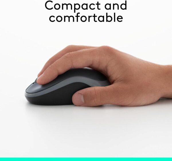 Logitech M185 Wireless Mouse – Barely Used, Black, 2.4GHz, USB Mini Receiver - Image 2
