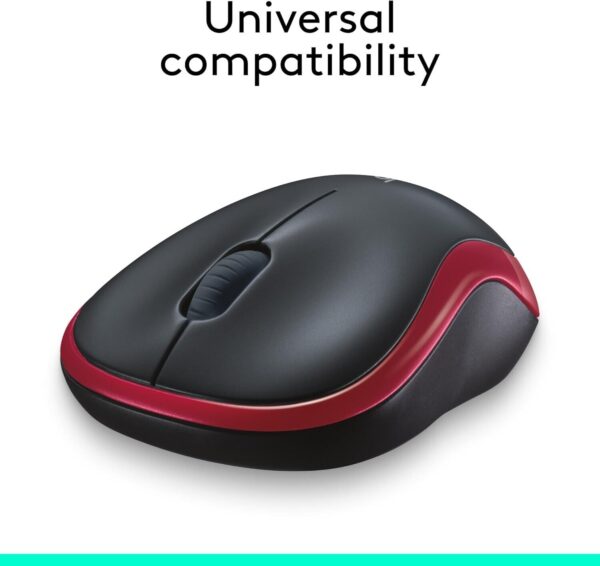 Logitech M185 Wireless Mouse – Barely Used, Red, 2.4GHz, USB Mini Receiver - Image 4