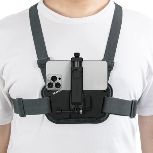 Sametop Chest Mount Harness – iPhone, Samsung, GoPro, DJI, POV/VLOG Action Cam - Image 2