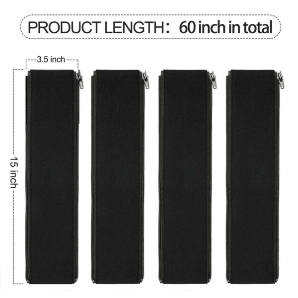 Teskyer 4-Pack Cable Management Sleeve, Zippered, 15in/38cm for TV, PC & Office