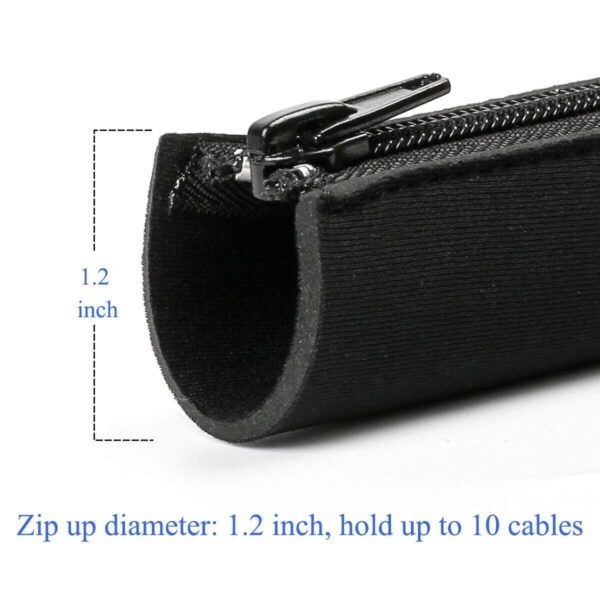 Teskyer 4-Pack Cable Management Sleeve, Zippered, 15in/38cm for TV, PC & Office - Image 5