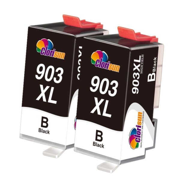 Clorisun 903XL Black Ink Cartridges 2-Pack for HP OfficeJet/Pro 6950/6960/6970