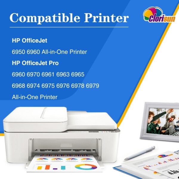 Clorisun 903XL Black Ink Cartridges 2-Pack for HP OfficeJet/Pro 6950/6960/6970 - Image 2