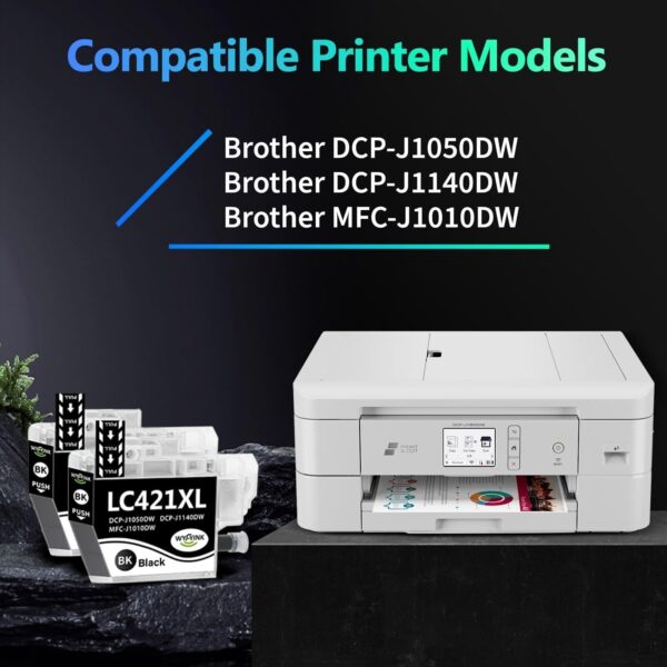 LC421XL Compatible WYFYINK Ink Cartridges for Brother DCP-J1050DW (2 Black) - Image 2