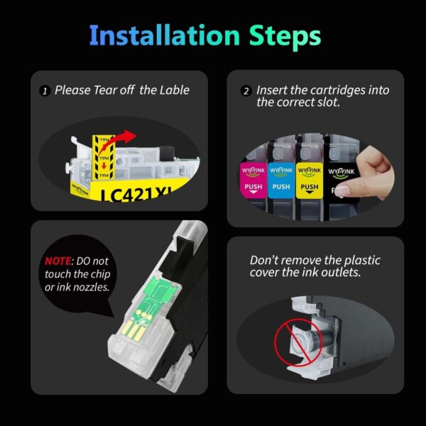 LC421XL Compatible WYFYINK Ink Cartridges for Brother DCP-J1050DW (2 Black) - Image 4