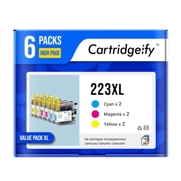 LC-223XL Cartridgeify Ink Cartridge 6-Pack for Brother DCP-J4120DW MFC-J4620DW
