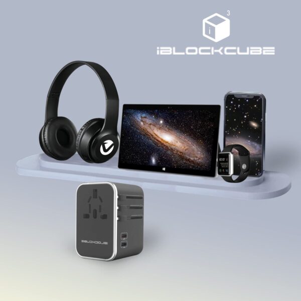 iBlockCube 35W Dual USB-C Travel Adapter, 3 USB Ports, Universal AC Socket, 150+ - Image 5