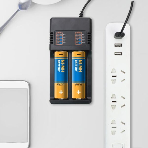 Universal Dual Slot USB Charger Li-Ion/1.2V Batteries (10440-18500) - Image 5