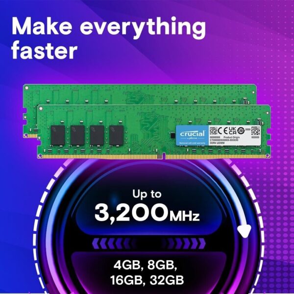 Crucial CT4G4DFS8266 4GB DDR4 2666MHz CL19 Desktop RAM Memory - Image 3