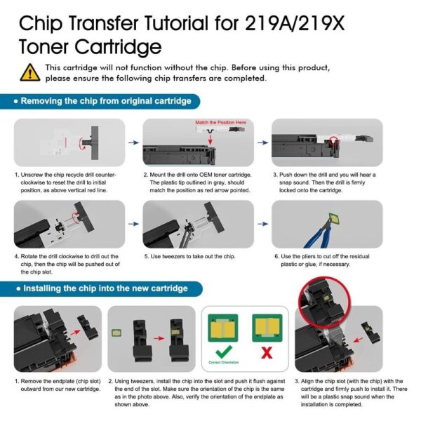 4-Pack Compatible HP 219A/219X Toner for Color LaserJet Pro MFP 3302/3202 CMYK - Image 4