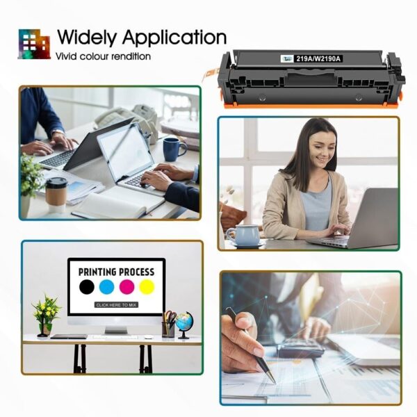4-Pack Compatible HP 219A/219X Toner for Color LaserJet Pro MFP 3302/3202 CMYK - Image 8