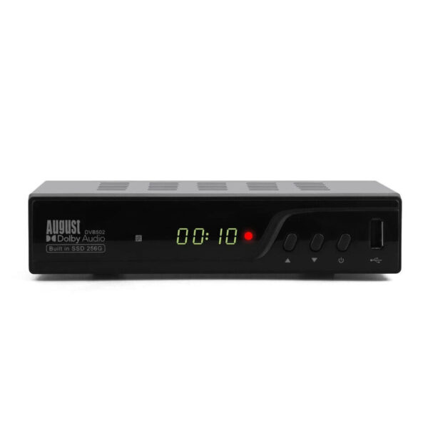 ​August DVB502 Freeview HD Twin-Tuner Set-Top Box, 256GB SSD, HDMI, Refurbished​