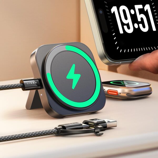 LISEN Mini Magsafe Charger for iPhone Apple Watch Wireless Charger Magnetic… - Image 4