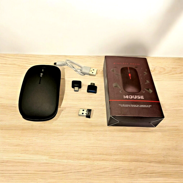 New SMRGBCD001 Wireless Mouse – 2.4G & Bluetooth, Black, for PC/Laptop - Image 2