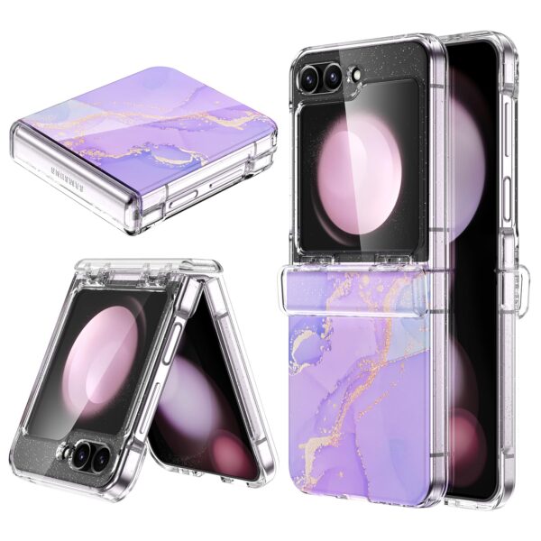 Samsung Galaxy Z Flip 5 Glitter Bling Shockproof Case with Hinge Protection