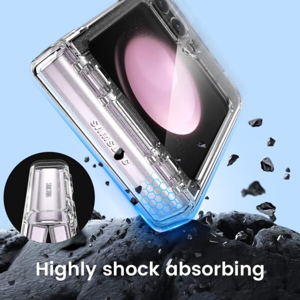 Samsung Galaxy Z Flip 5 Glitter Bling Shockproof Case with Hinge Protection - Image 4
