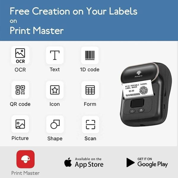 Phomemo M110 Label Makers Portable Bluetooth Thermal Barcode Label Printer UK - Image 4