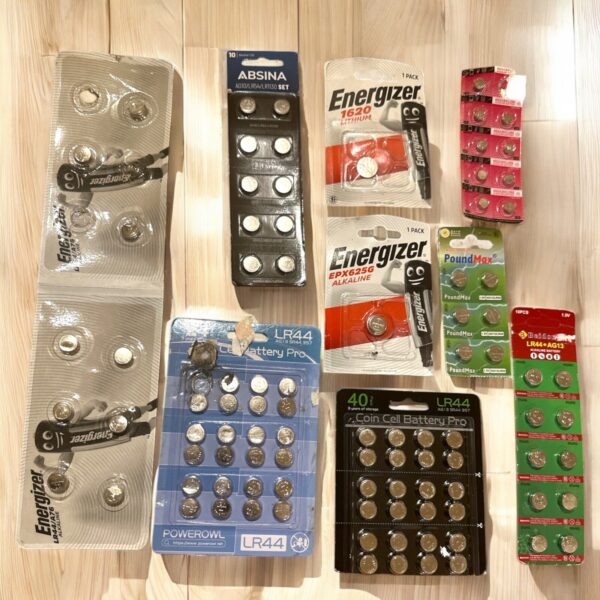 93 Qty of 3v & 12v Batteries- Energizer, Duracell. LR54, LR44,EPX625G, 1620 LR41