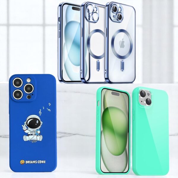 3 x iPhone 15 Cases - Shockproof, Full Camera Protection