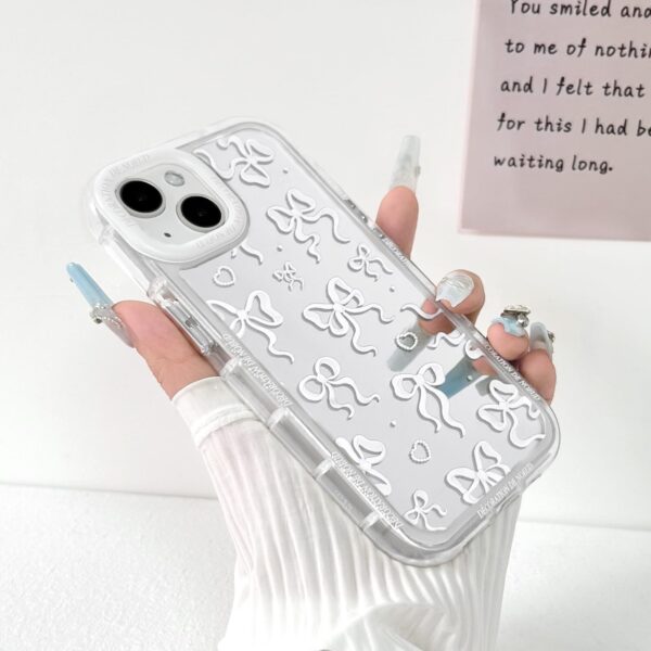 NITITOP Compatible with iPhone 14 Plus Case Cute Mirror Bow Love Heart Pattern f - Image 2