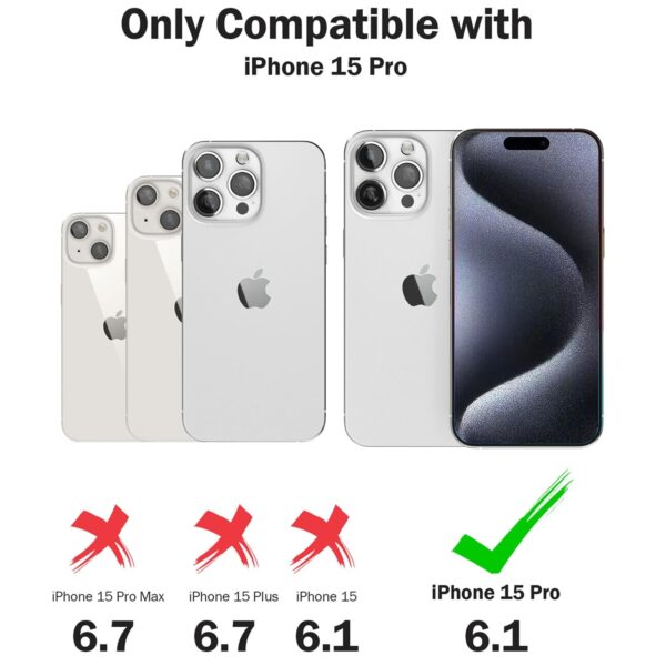 Giolus 4-in-1 for iPhone 15 Pro Case with 3 Pack Screen Protector - Image 2