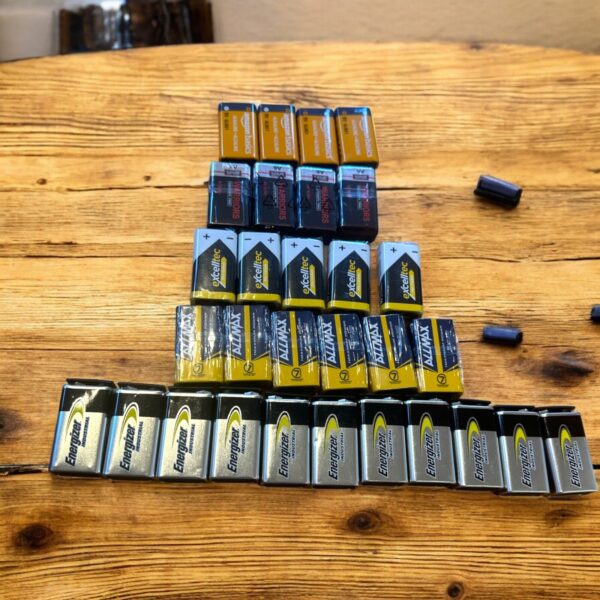 30 Qty of 9v 6LR61 Batteries - Energizer, AllMax Excelltec, Warriors & AZ Basics