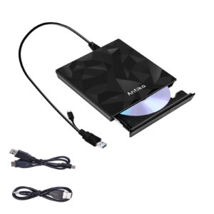 Antika External CD DVD Drive TypeC USB 3.0 Extended Cable Backup Power Line Port